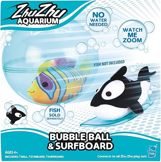 ZHU ZHU BUBBLE BALL W/SURFBOAR