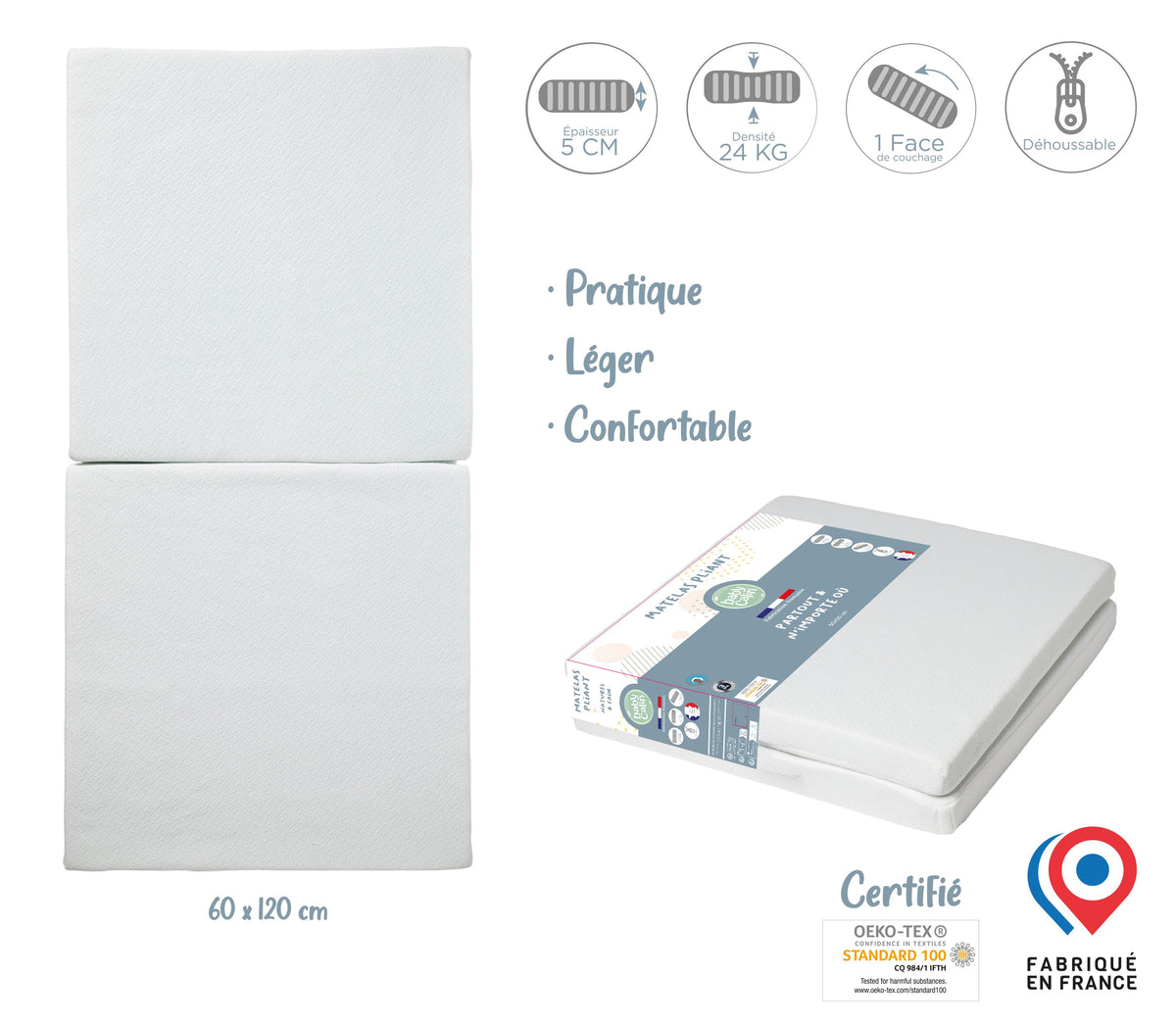 TRAVEL COT FOLDING MATTRESS