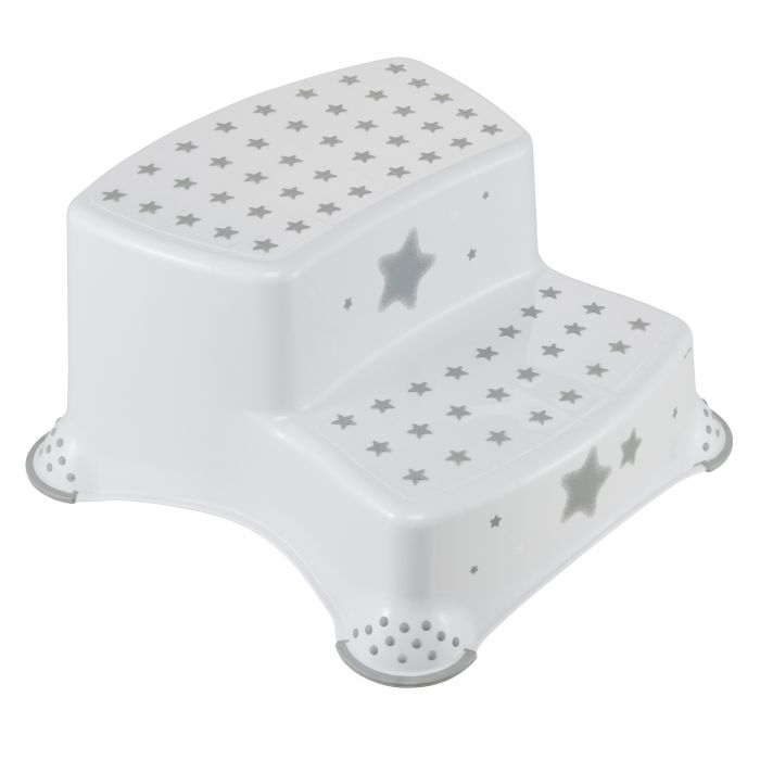 DOUBLE STEP STOOL WHITE STAR