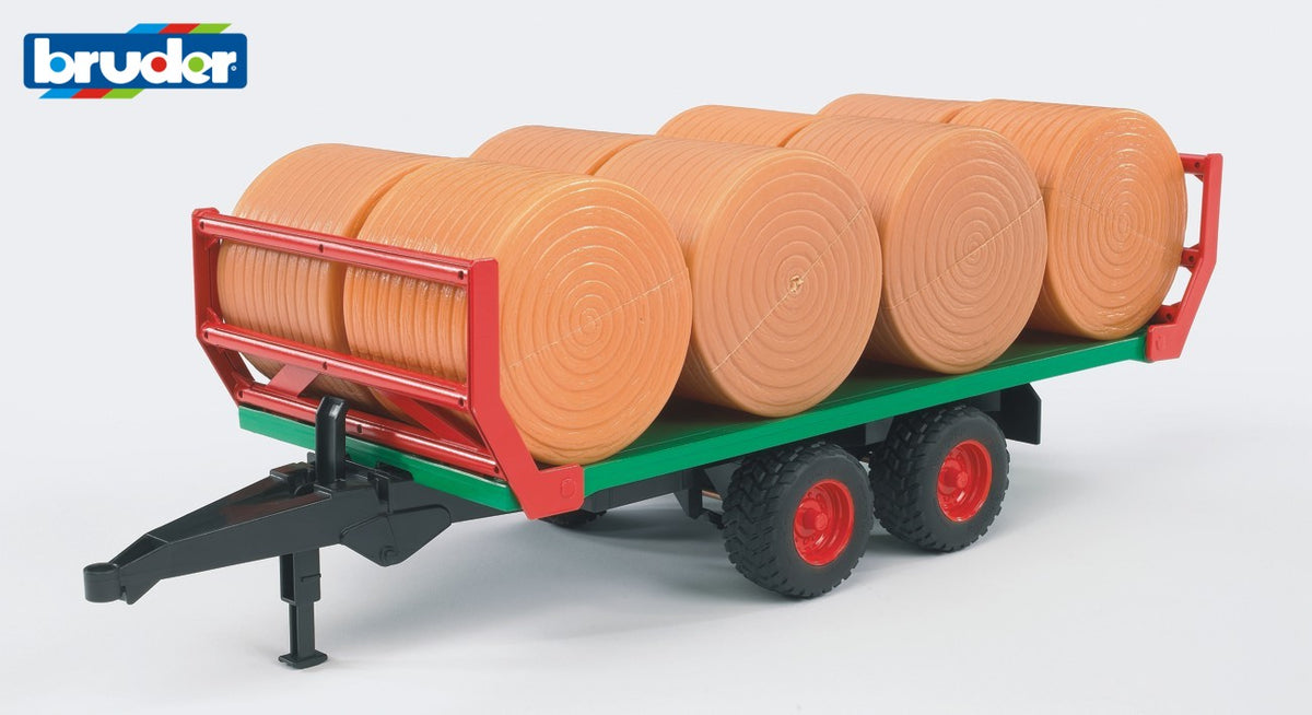 BALE TRAILER WITH 8 ROUNDBALES