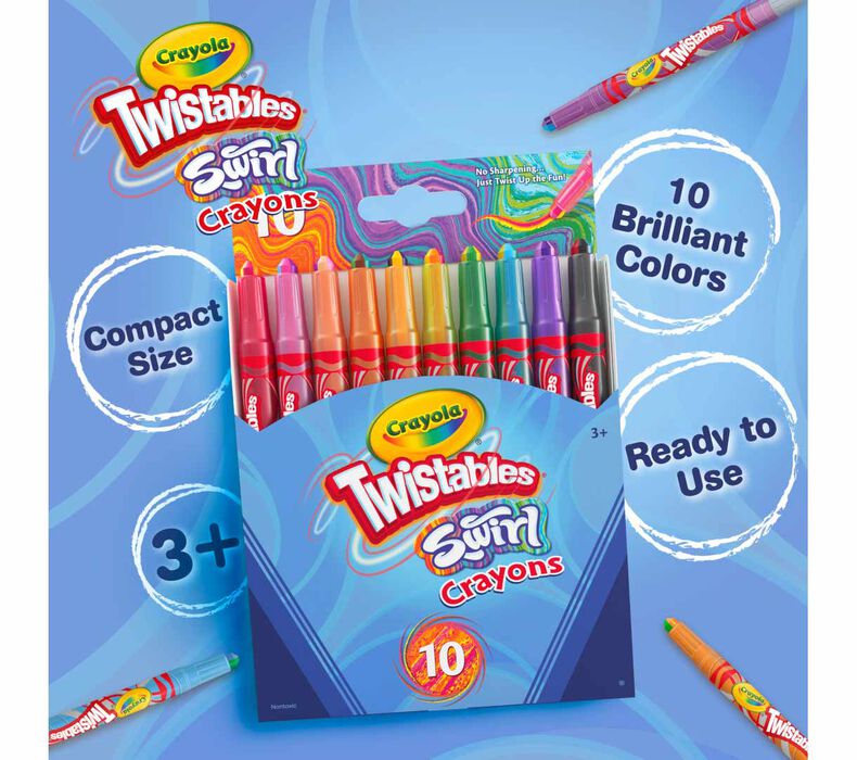 10 SWIRL MINI TWISTABLE CRAYON
