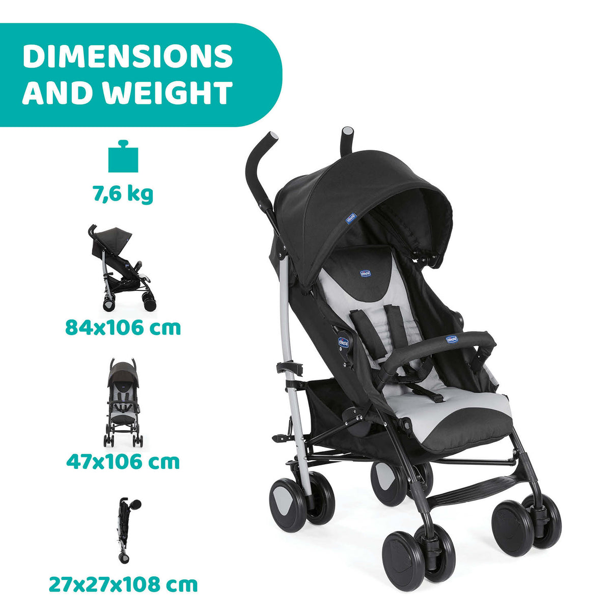 ECHO STROLLER W/BUMPER STONE