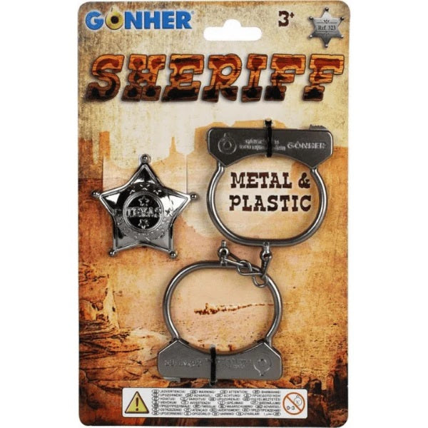 SHERIFF HAND CUFFS WITH BADGE