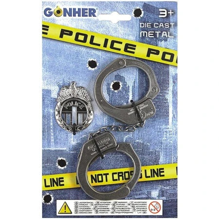 POLICE HANDCUFFS WITH BADGE