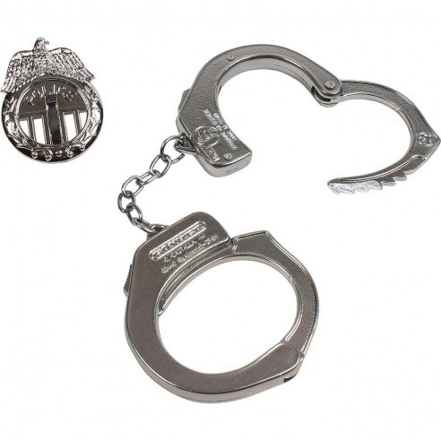 POLICE HANDCUFFS WITH BADGE