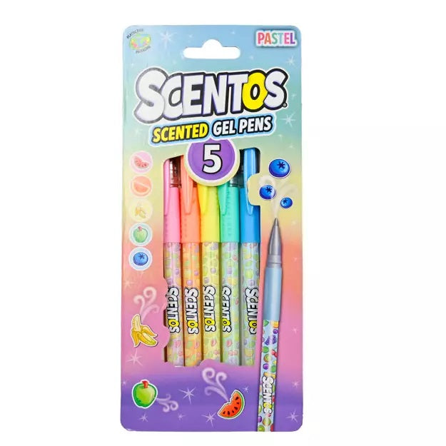SCENTOS 5 GEL PENS ASST