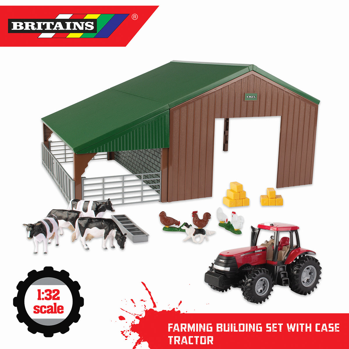 FARM BUILDING SET WITH CASE TR