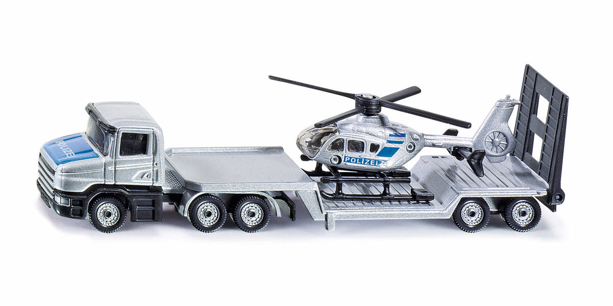 POLICE LOW LOADER W/HELICOPTER