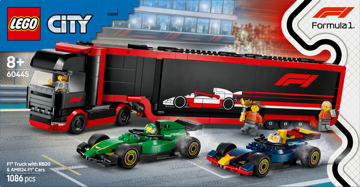 F1 TRUCK W/RB20 & AMR24 CARS