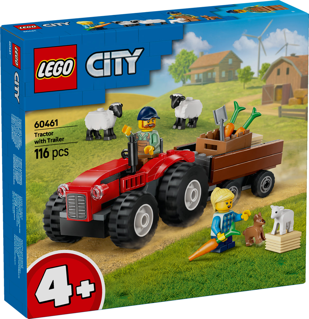 RED FARM TRACTOR W/TRAILER&amp; SH