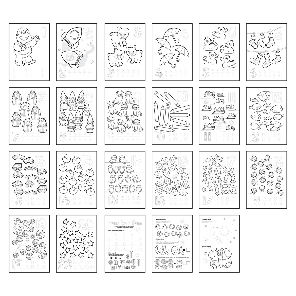 1-20 STICKER COLOURING BOOK