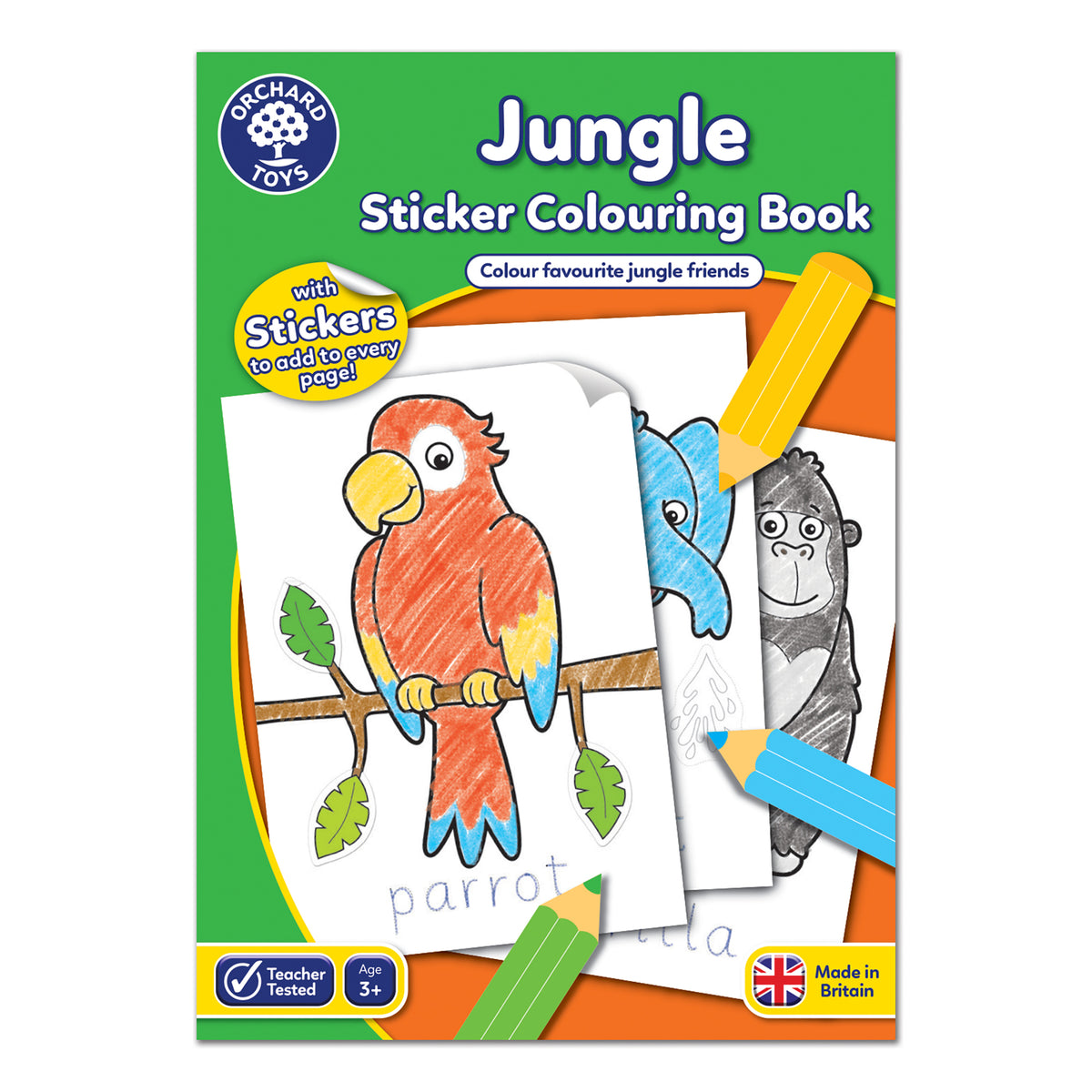 JUNGLE STICKER COLOURING BOOK