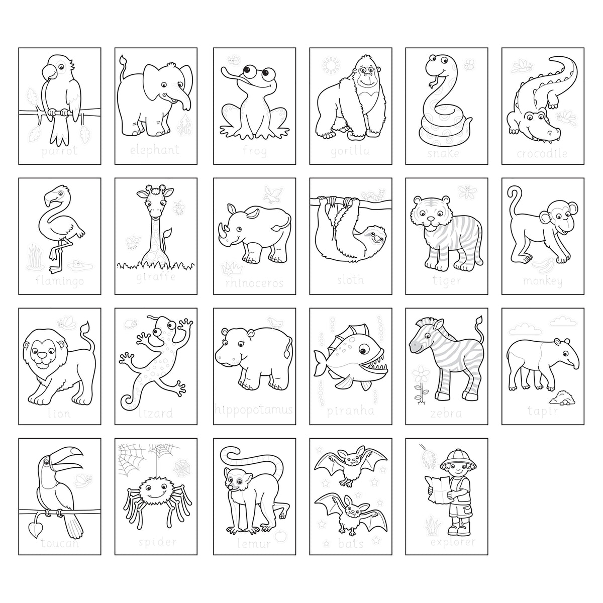 JUNGLE STICKER COLOURING BOOK