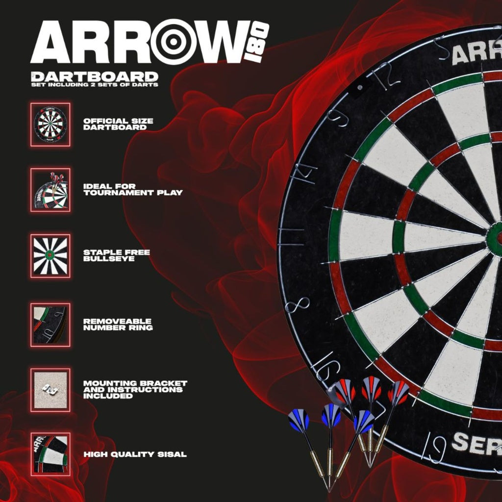 ARROW 180 BRISTLE DARTBOARD