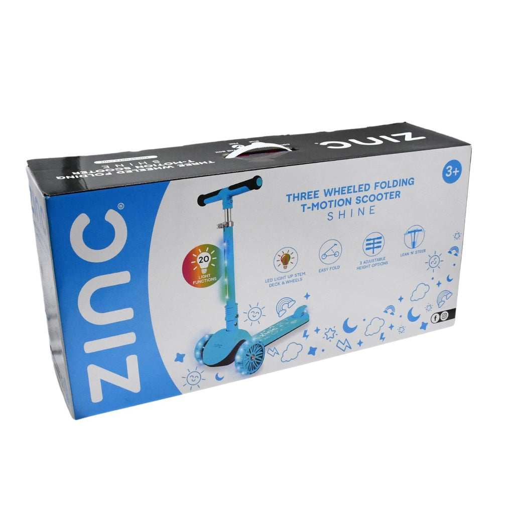 ZINC 3 FOLDING LED SCOOTER BLU