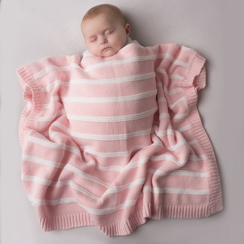 PINK & WHITE STRIPES BLANKET