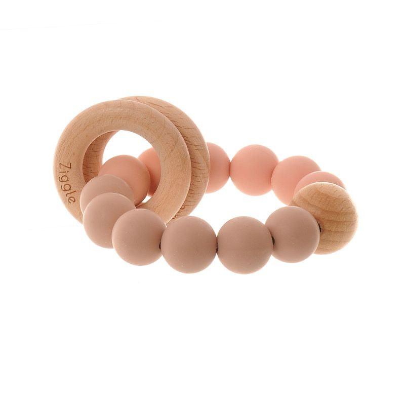 WOODEN TEETHER & RATTLE BLUSH